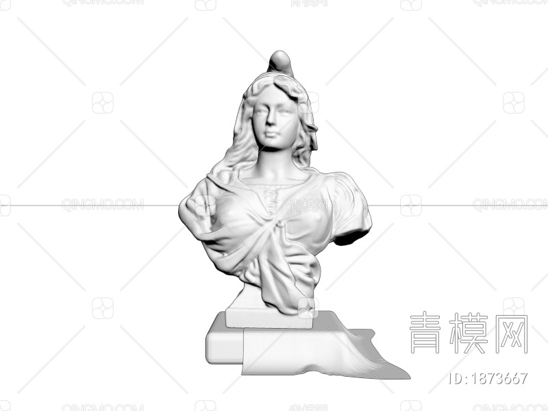 女神雕像 石膏人物 雕塑摆件3D模型下载【ID:1873667】