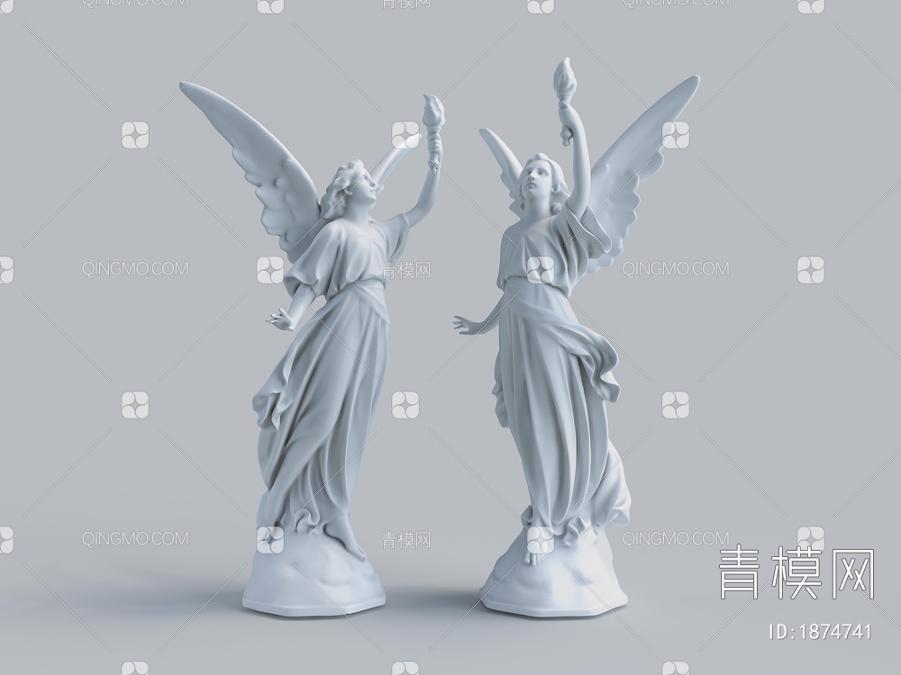 女神天使雕像3D模型下载【ID:1874741】