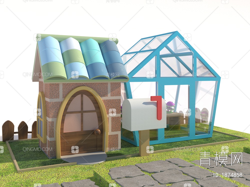 卡通房子3D模型下载【ID:1874858】