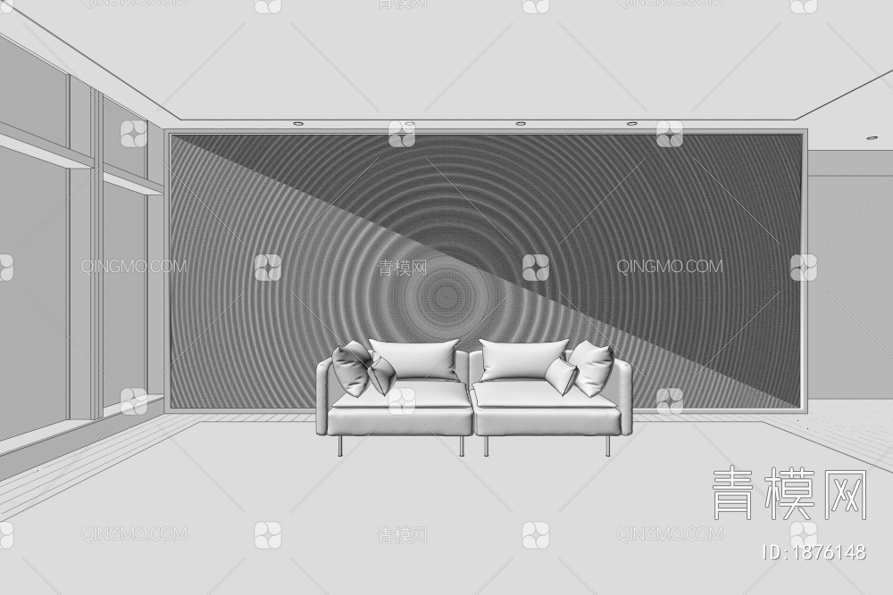 双人沙发3D模型下载【ID:1876148】