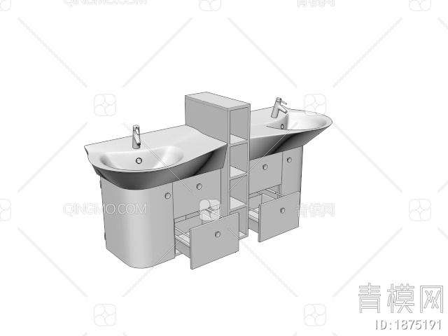 卫浴 洗浴台3D模型下载【ID:1875191】