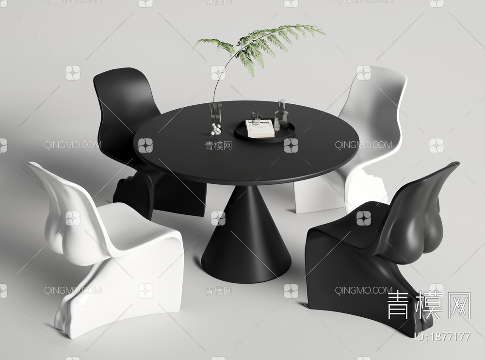 Vitra餐桌椅SU模型下载【ID:1877177】