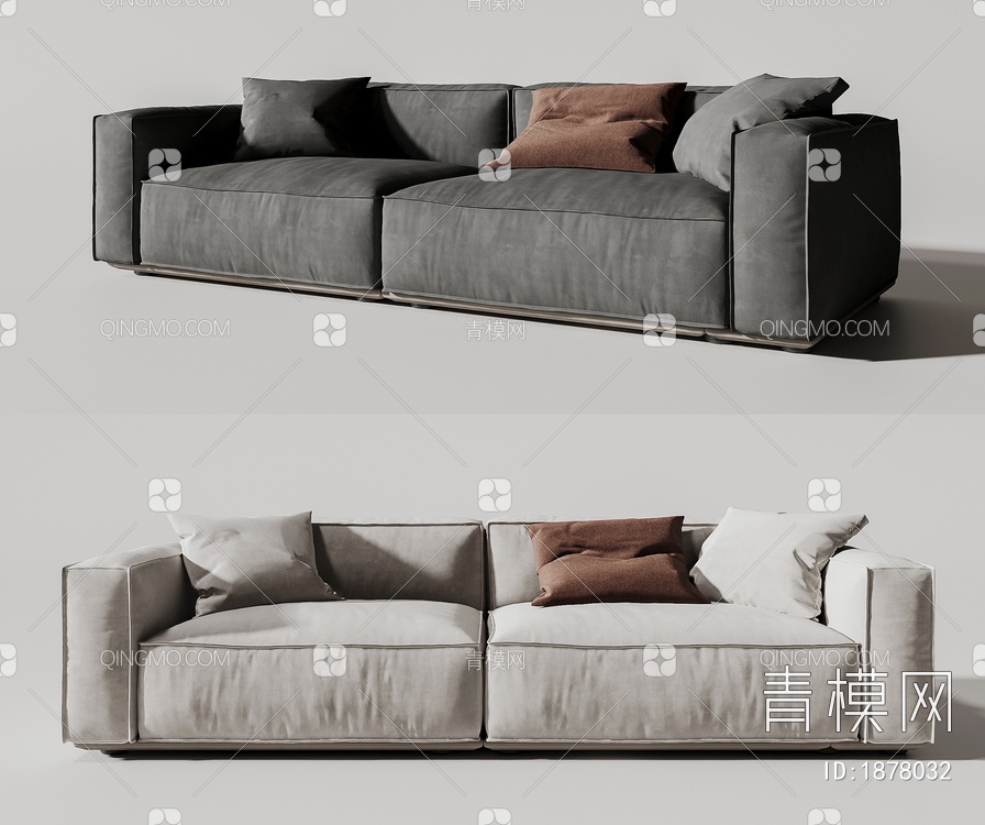 双人沙发3D模型下载【ID:1878032】