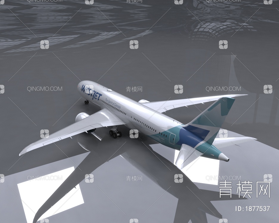 西捷航空波音787-9梦想客机C-GUDH“克莱夫·贝多”3D模型下载【ID:1877537】