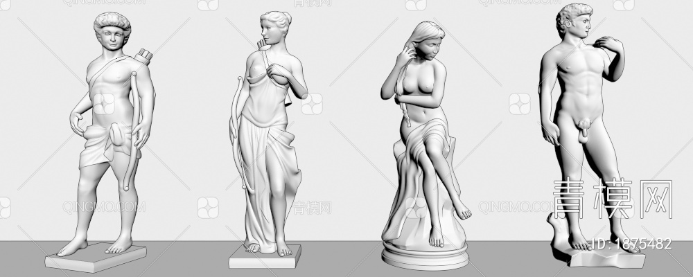 人物雕塑3D模型下载【ID:1875482】