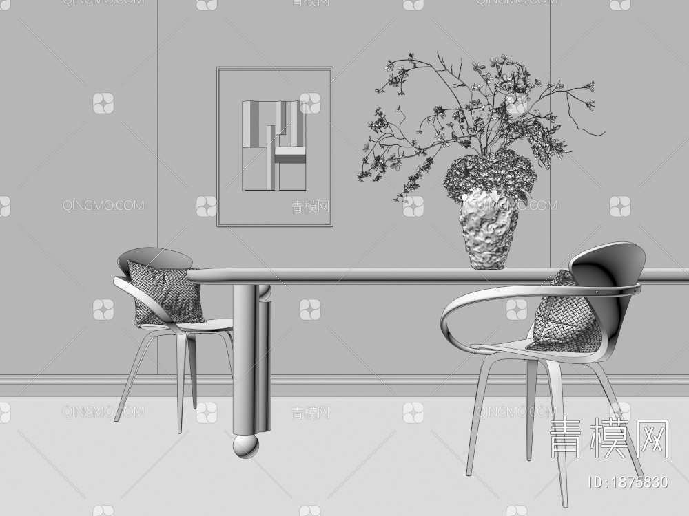 餐桌椅3D模型下载【ID:1875830】