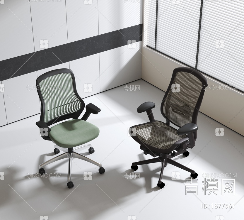 办公椅3D模型下载【ID:1877561】