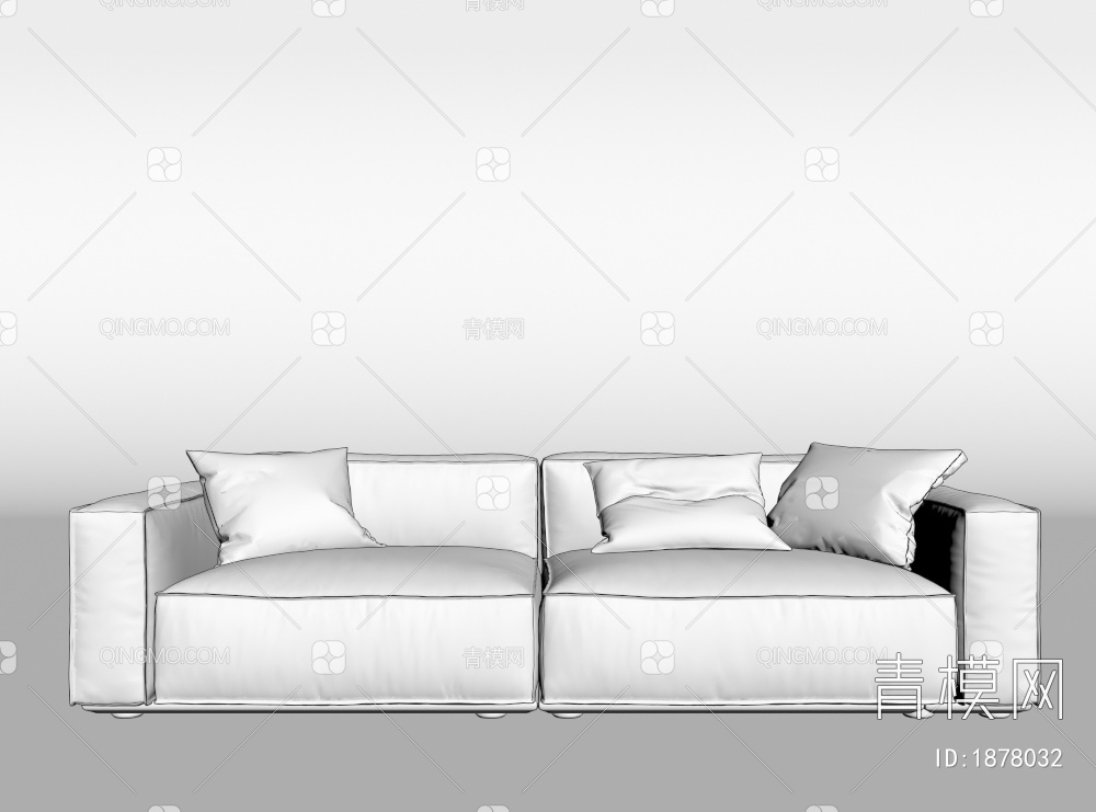 双人沙发3D模型下载【ID:1878032】