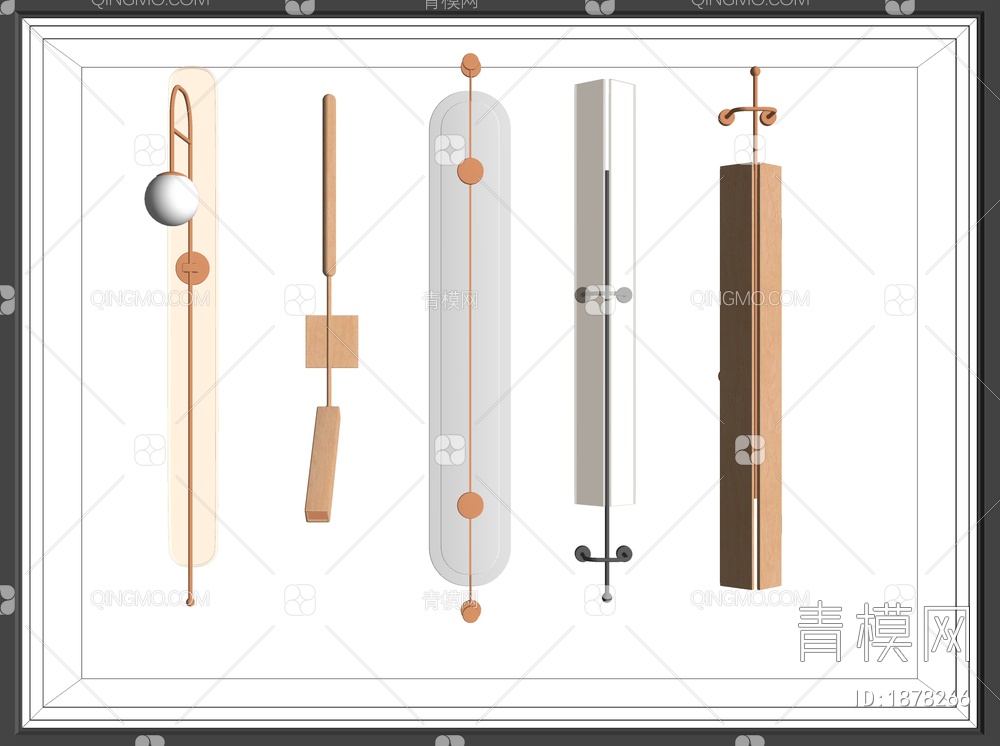 长条壁灯SU模型下载【ID:1878266】