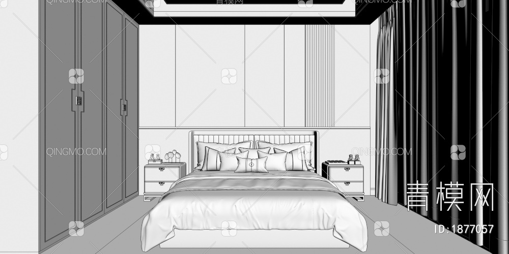 卧室和卫生间3D模型下载【ID:1877057】