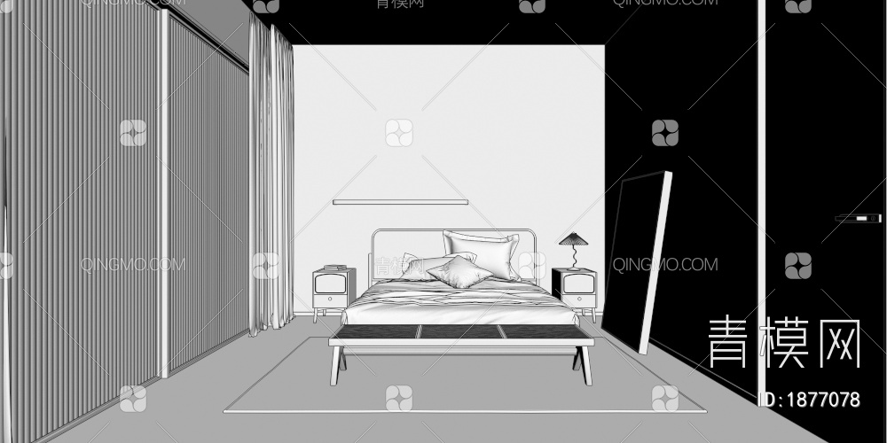 卧室3D模型下载【ID:1877078】