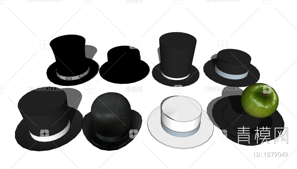 绅士帽子SU模型下载【ID:1879049】