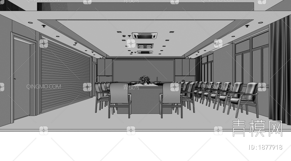 会议室 报告厅3D模型下载【ID:1877918】