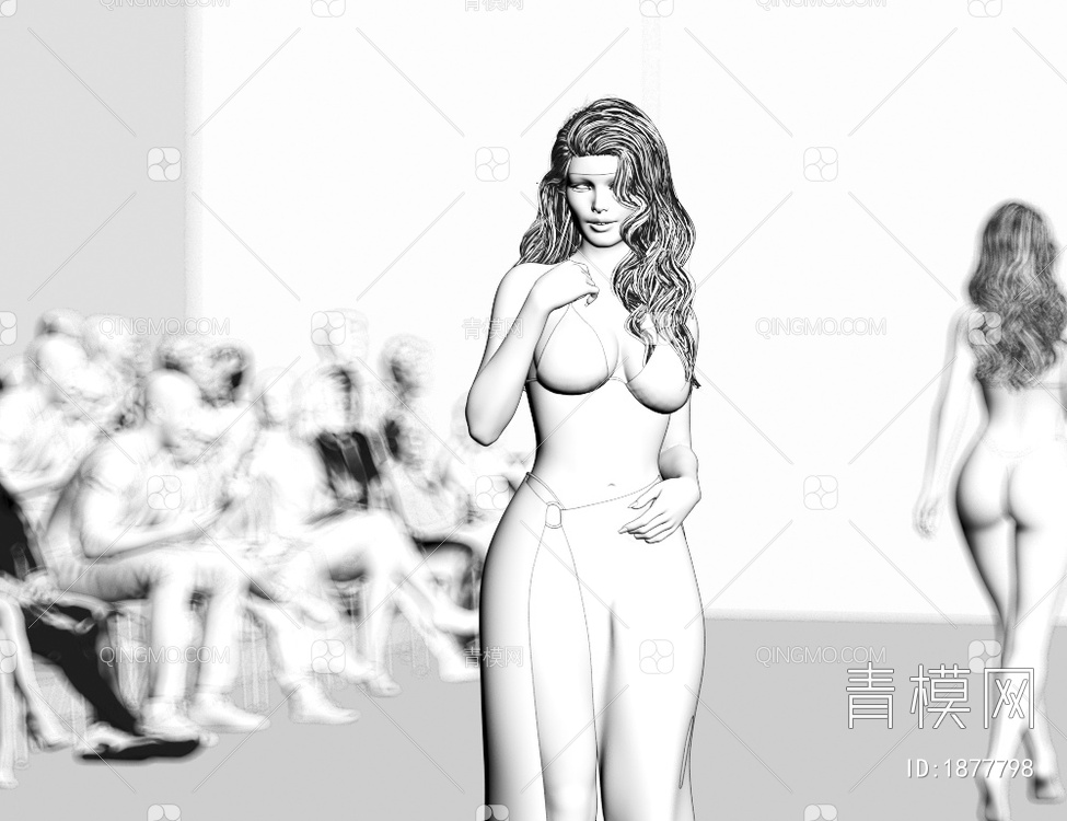 比基尼欧美女人3D模型下载【ID:1877798】