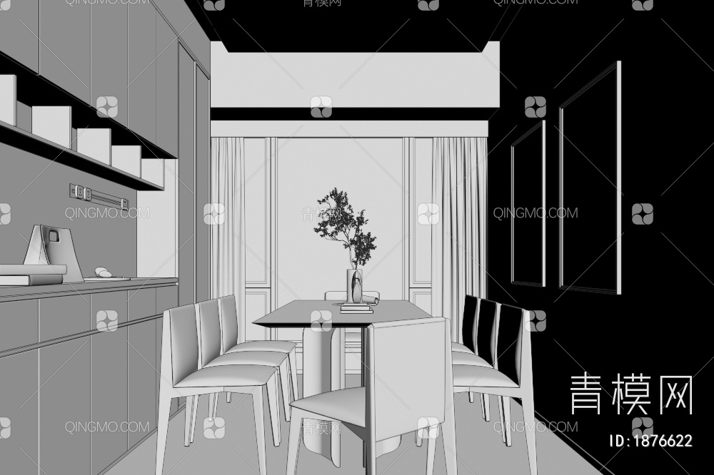 客餐厅3D模型下载【ID:1876622】