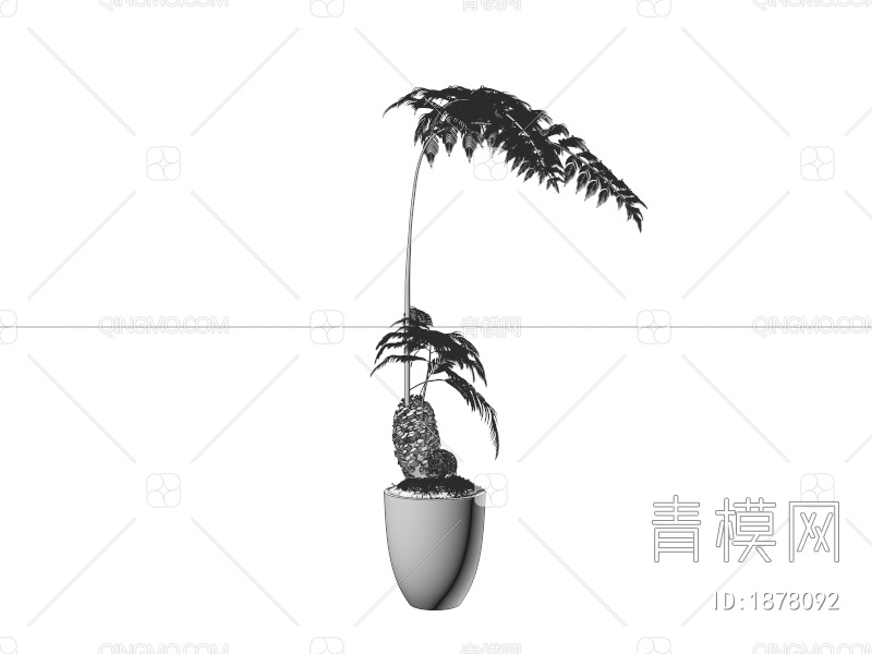 盆栽花盆绿色植物3D模型下载【ID:1878092】