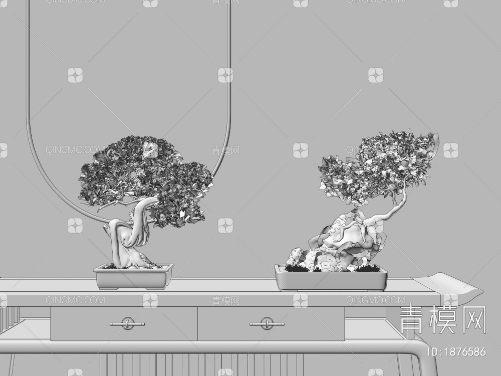 盆栽盆景3D模型下载【ID:1876586】
