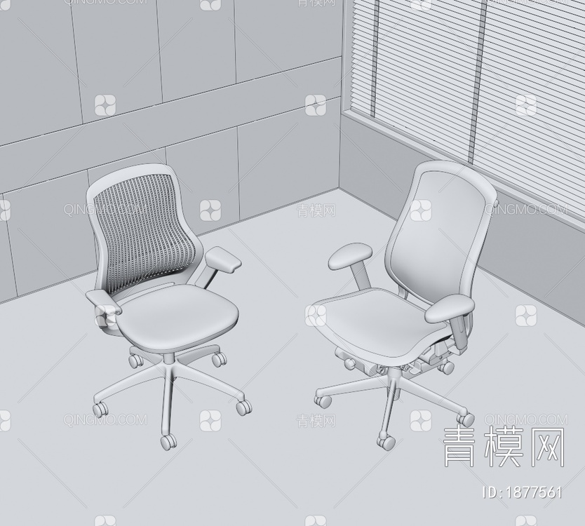 办公椅3D模型下载【ID:1877561】