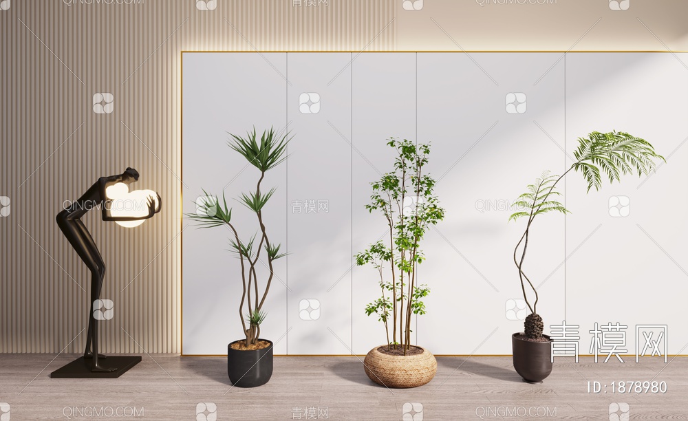 植物盆栽，植物，盆栽，树3D模型下载【ID:1878980】