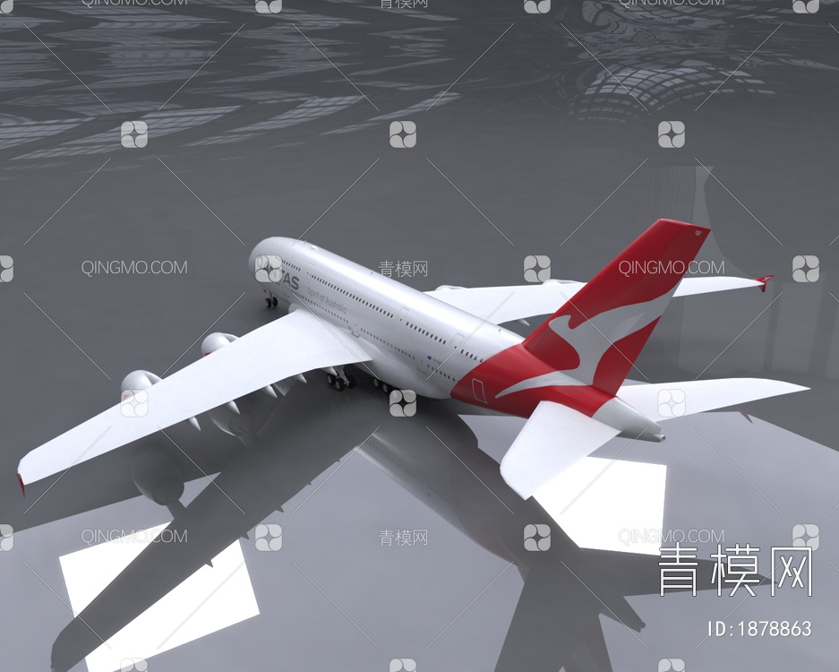 澳洲航空空客A380飞机3D模型下载【ID:1878863】