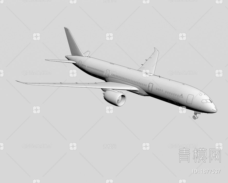 西捷航空波音787-9梦想客机C-GUDH“克莱夫·贝多”3D模型下载【ID:1877537】