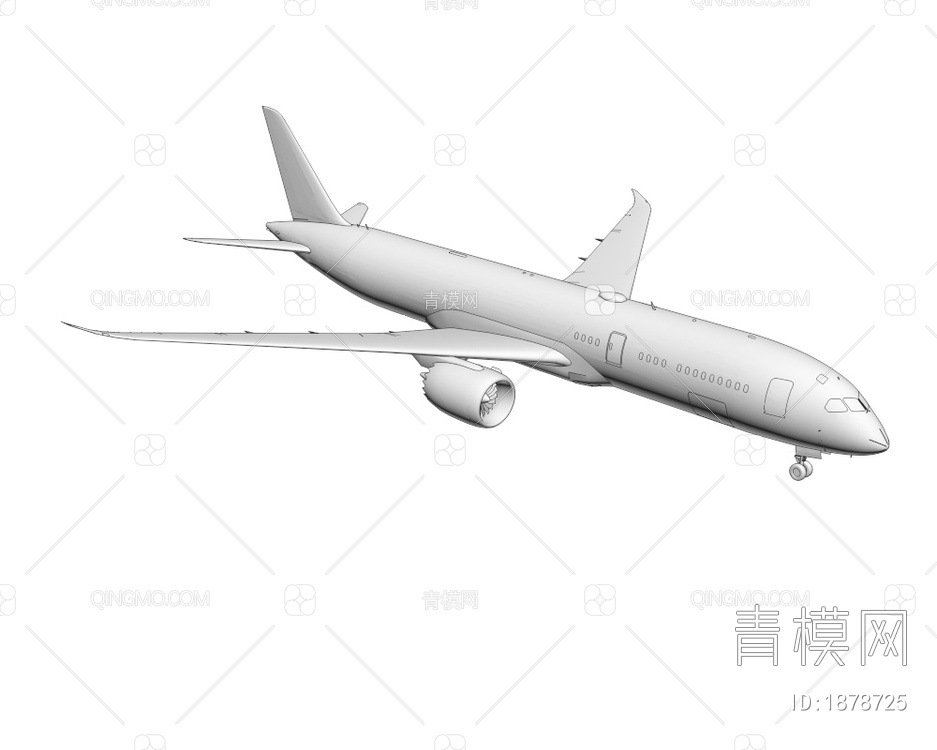 海湾航空波音787-9梦想客机A9C-FA飞机3D模型下载【ID:1878725】