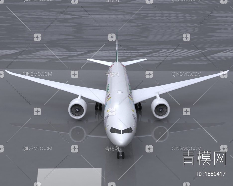 长荣航空波音777飞机简配版3D模型下载【ID:1880417】