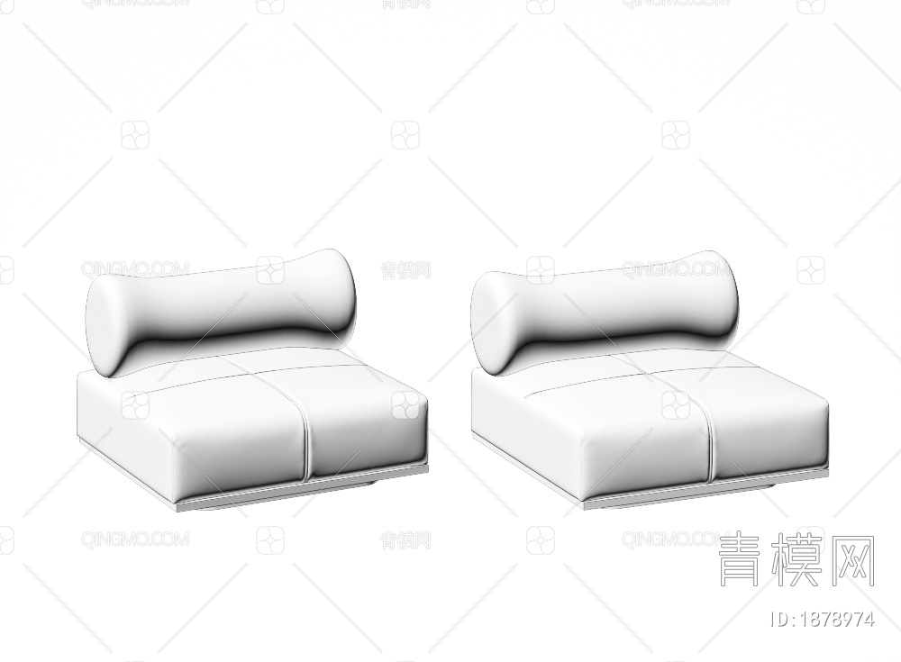 单人沙发3D模型下载【ID:1878974】