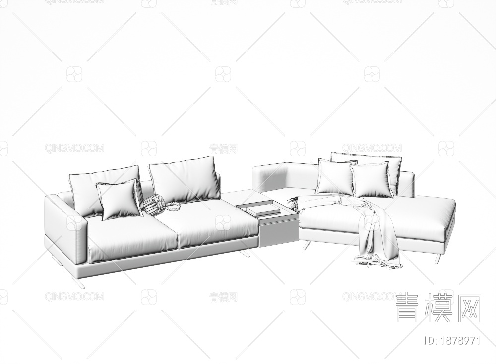 多人沙发3D模型下载【ID:1878971】