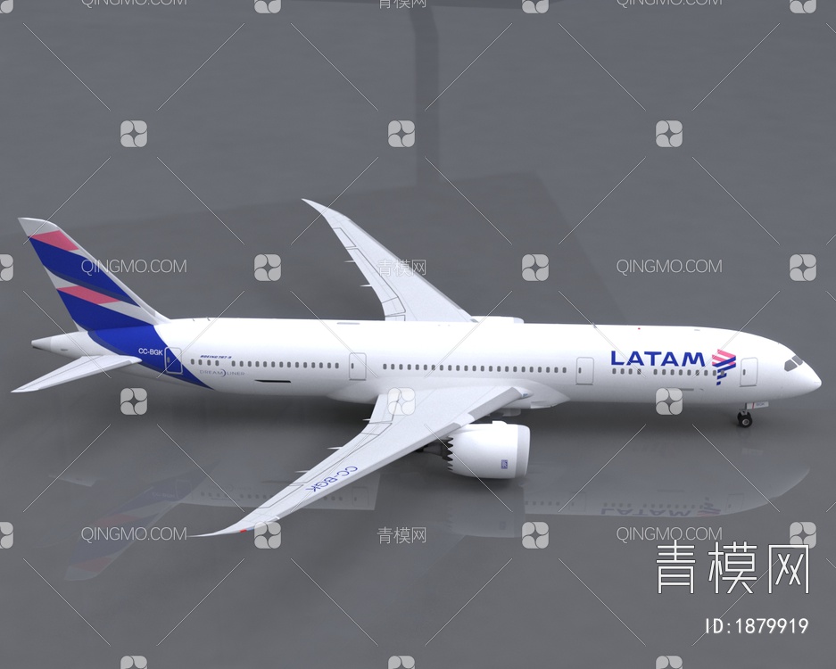 拉丁美洲波音787飞机3D模型下载【ID:1879919】