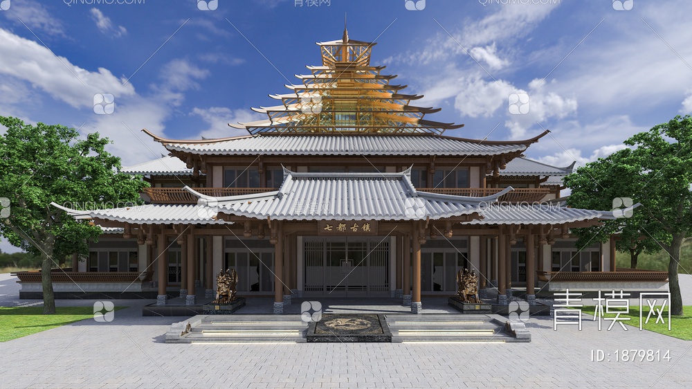 古建筑3D模型下载【ID:1879814】