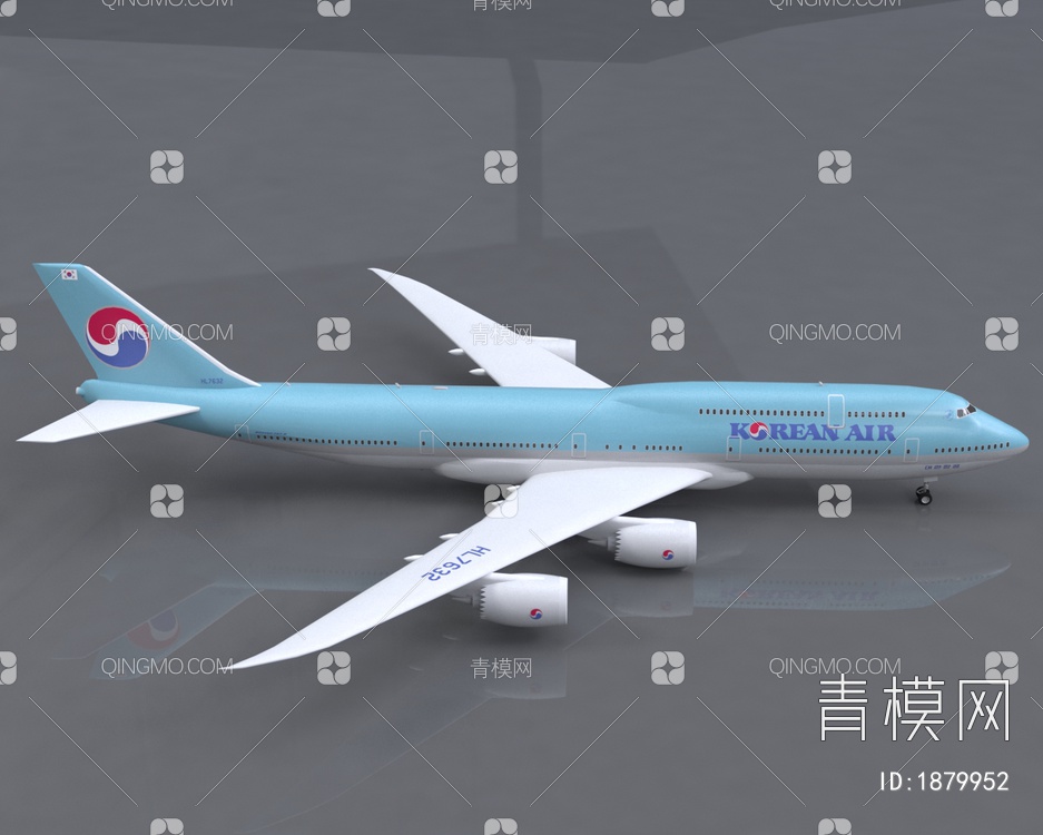 大韩航空대한항공波音 747飞机3D模型下载【ID:1879952】