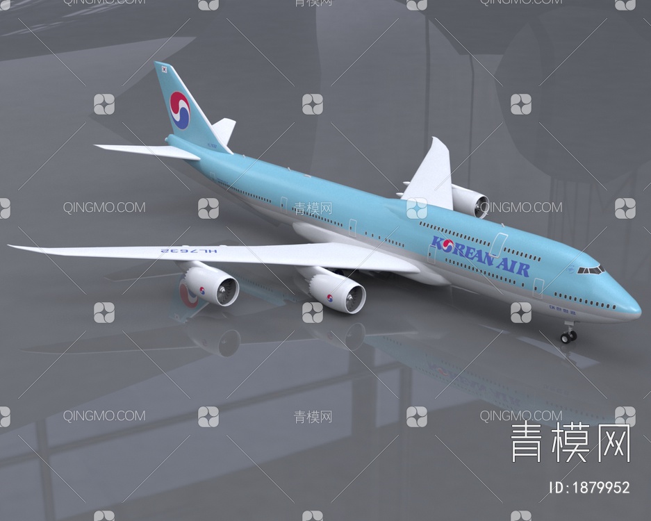 大韩航空대한항공波音 747飞机3D模型下载【ID:1879952】