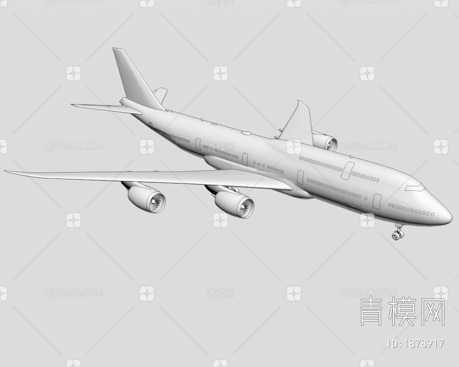 汉莎航空波音747飞机3D模型下载【ID:1878917】