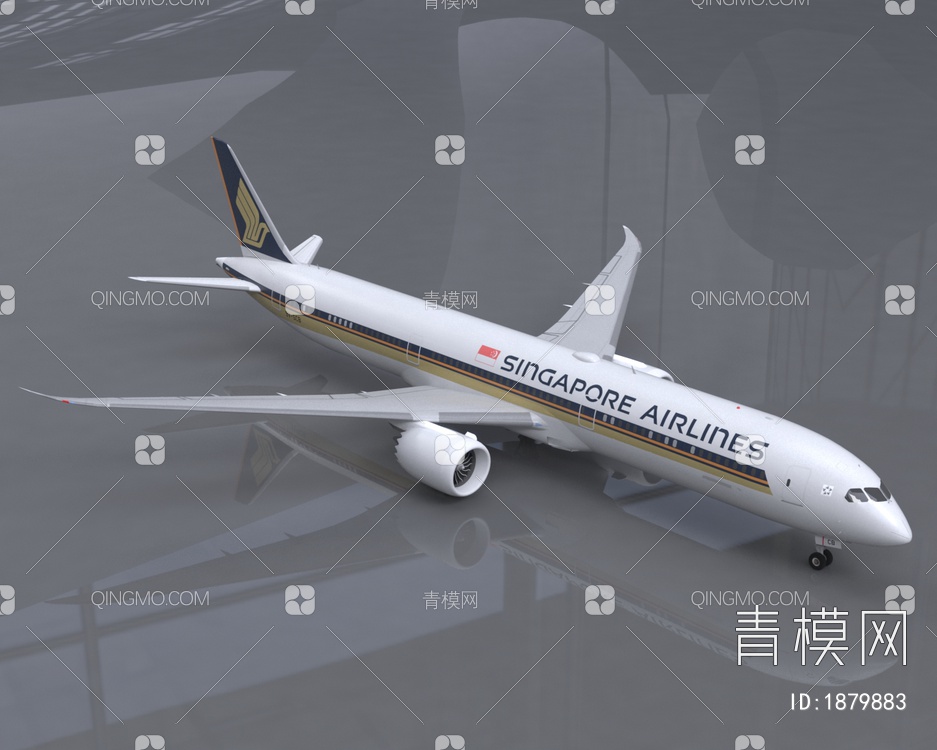 新加坡航空波音787飞机3D模型下载【ID:1879883】