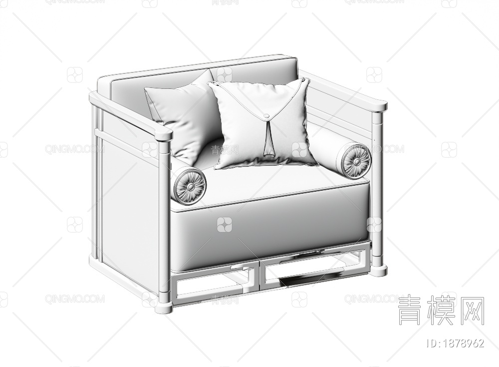 单人沙发3D模型下载【ID:1878962】