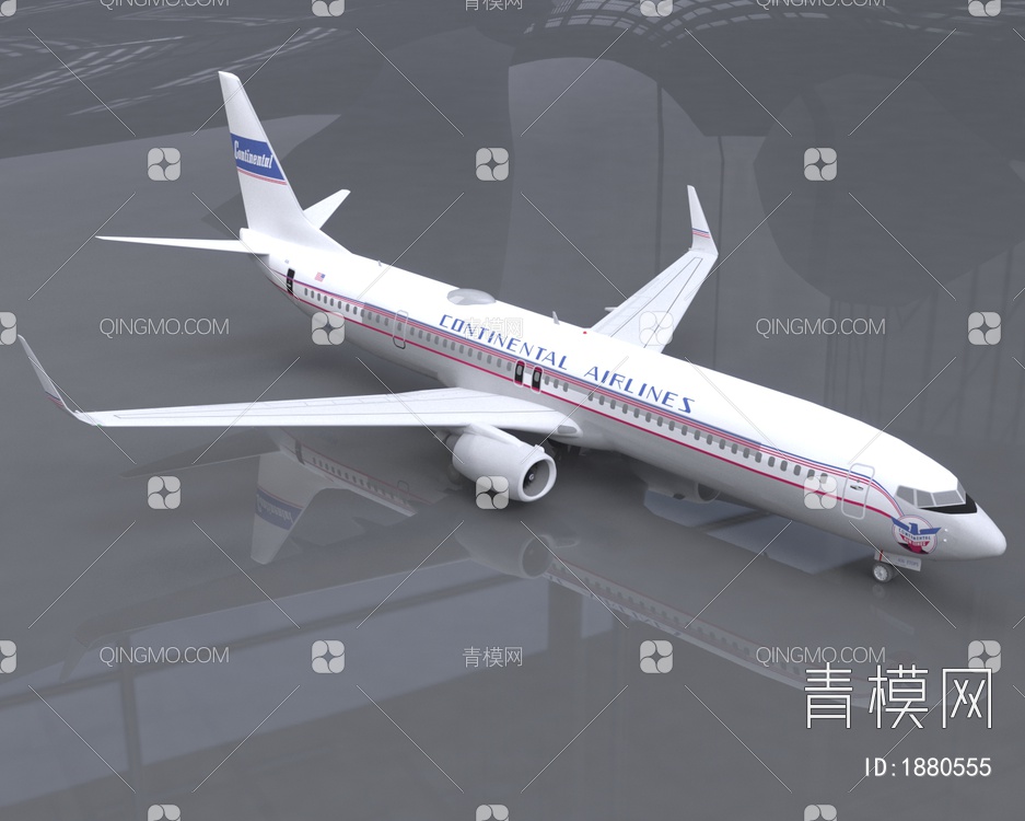 美国联合航空公司波音737飞机简配版3D模型下载【ID:1880555】