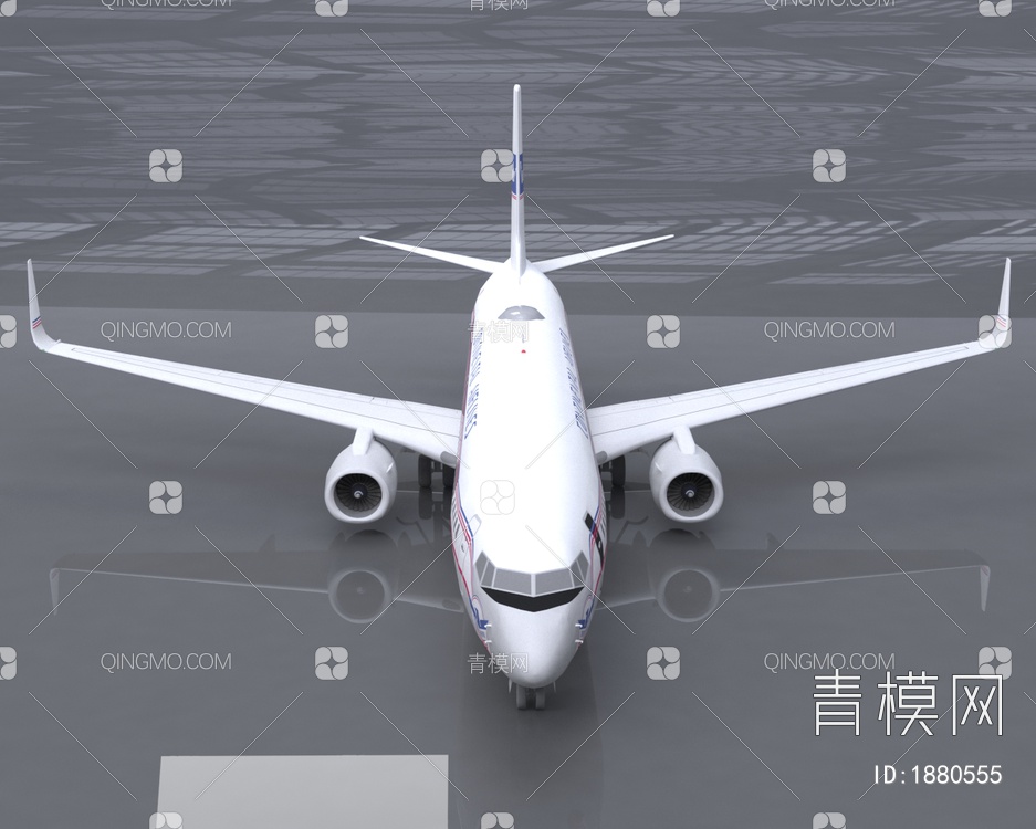 美国联合航空公司波音737飞机简配版3D模型下载【ID:1880555】