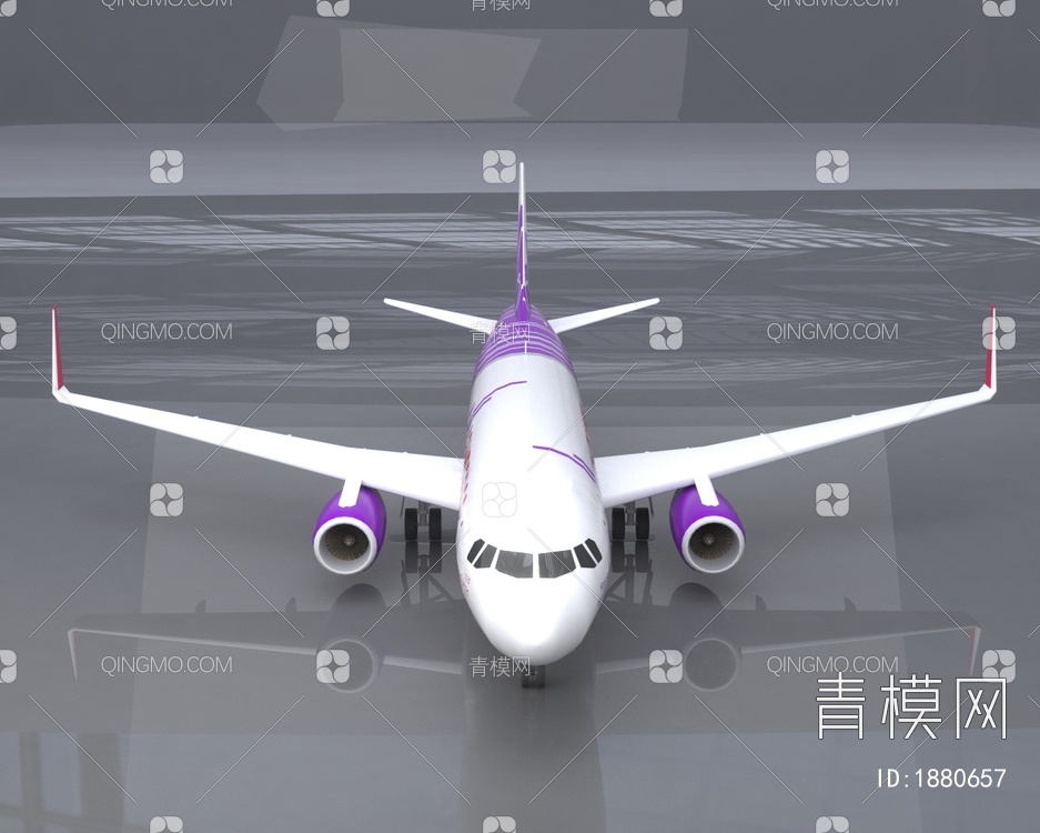 HK香港快运A320飞机简配版3D模型下载【ID:1880657】