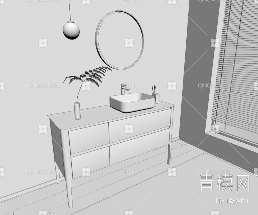 浴室柜3D模型下载【ID:1880411】