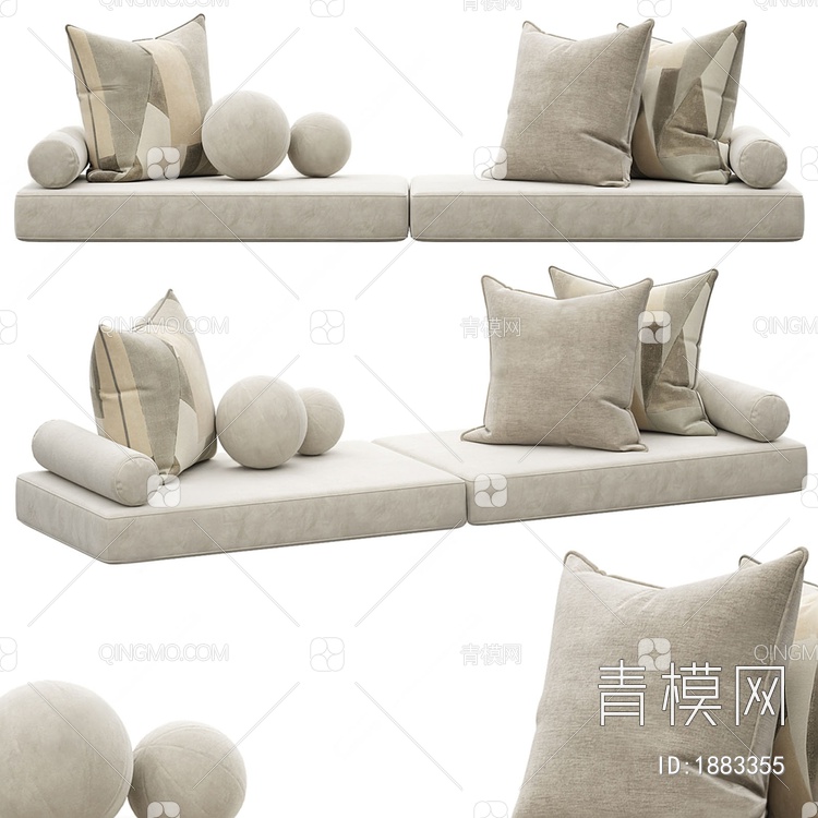 沙发垫，抱枕3D模型下载【ID:1883355】