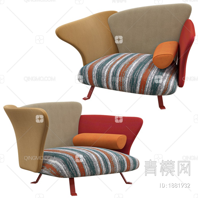 poltrona单人沙发3D模型下载【ID:1881932】