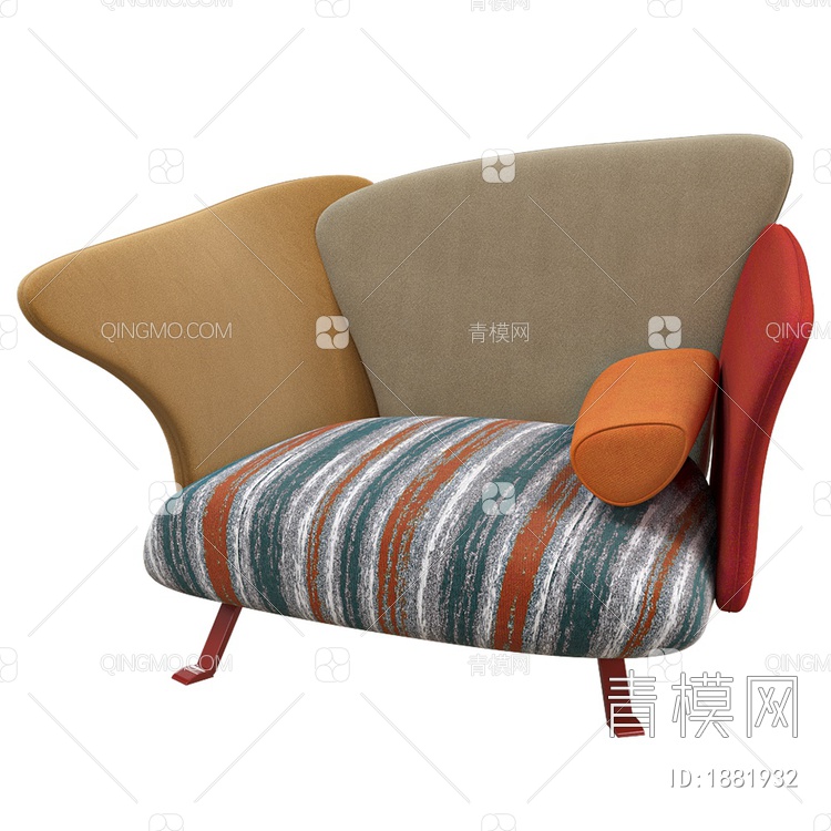 poltrona单人沙发3D模型下载【ID:1881932】