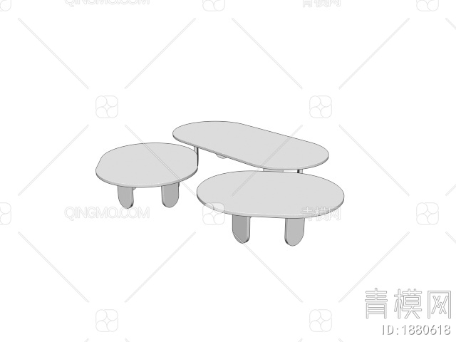 桌几，茶几，透明桌几3D模型下载【ID:1880618】