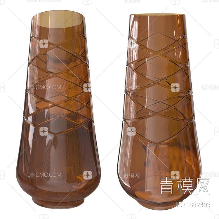 Girata棕色玻璃花瓶3D模型下载【ID:1882403】