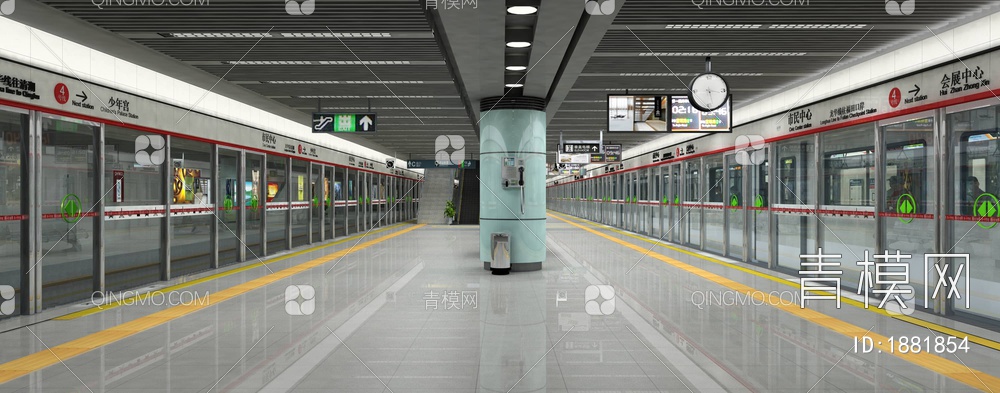 地铁站3D模型下载【ID:1881854】