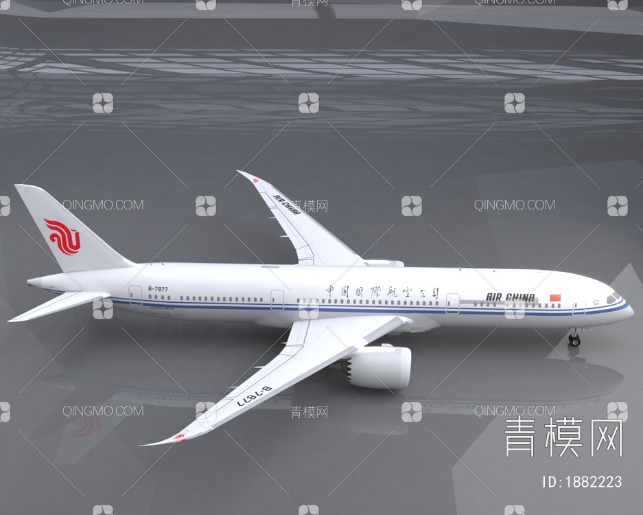 中国国际航空公司空客A350客机飞机3D模型下载【ID:1882223】
