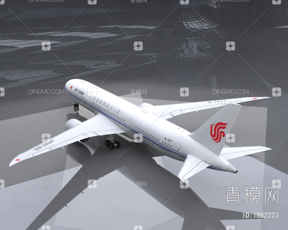 中国国际航空公司空客A350客机飞机3D模型下载【ID:1882223】