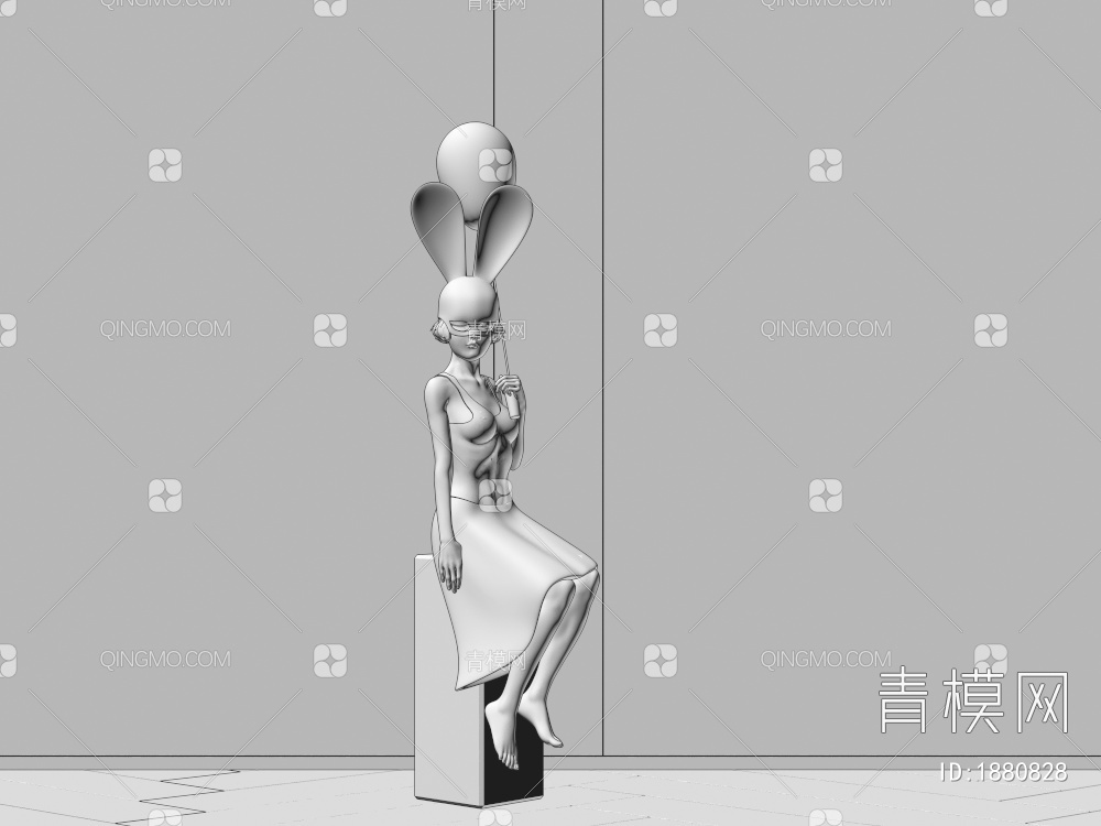 雕塑摆件3D模型下载【ID:1880828】