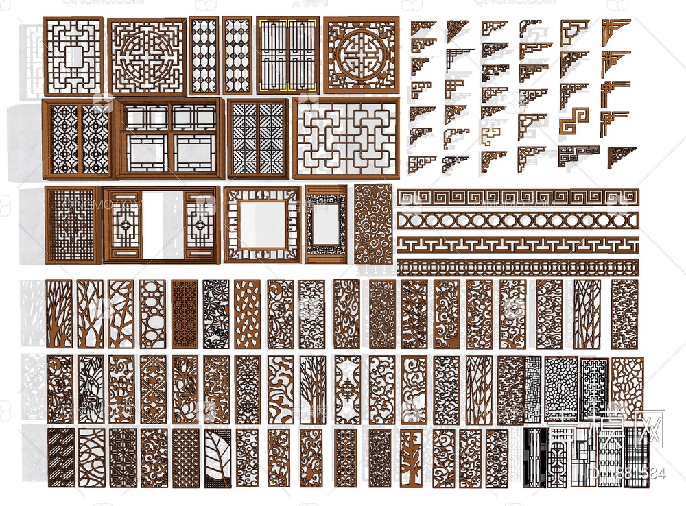 窗户窗花SU模型下载【ID:1881584】